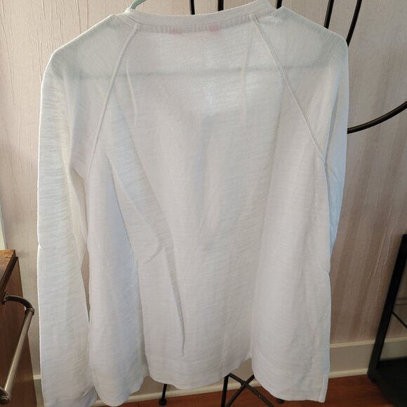 Lilly Pulitzer Half Button Down Long Sleeve Henley- White - Picture 9 of 12